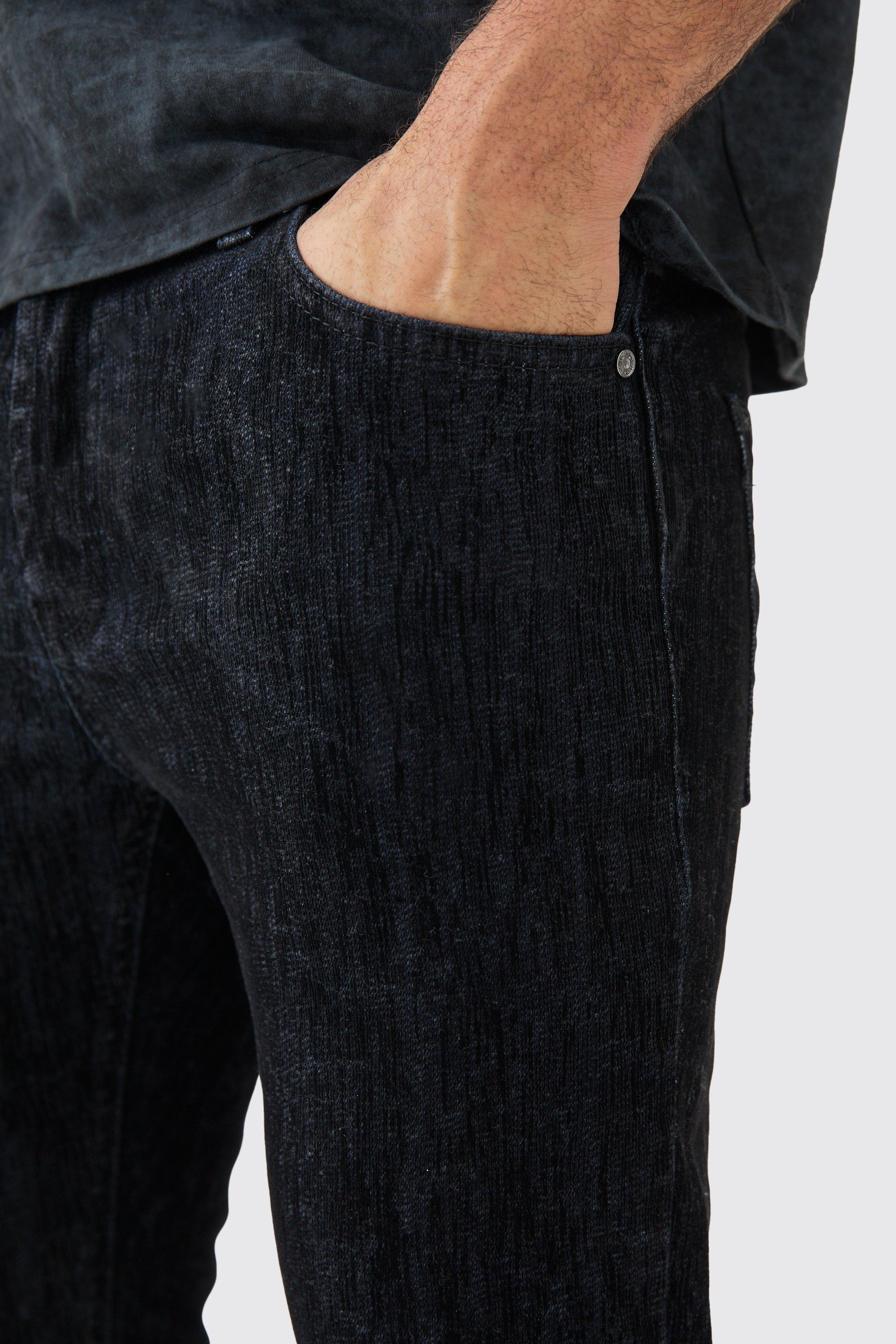 Brushed Denim Skinny Stretch Stacked Jean | boohoo